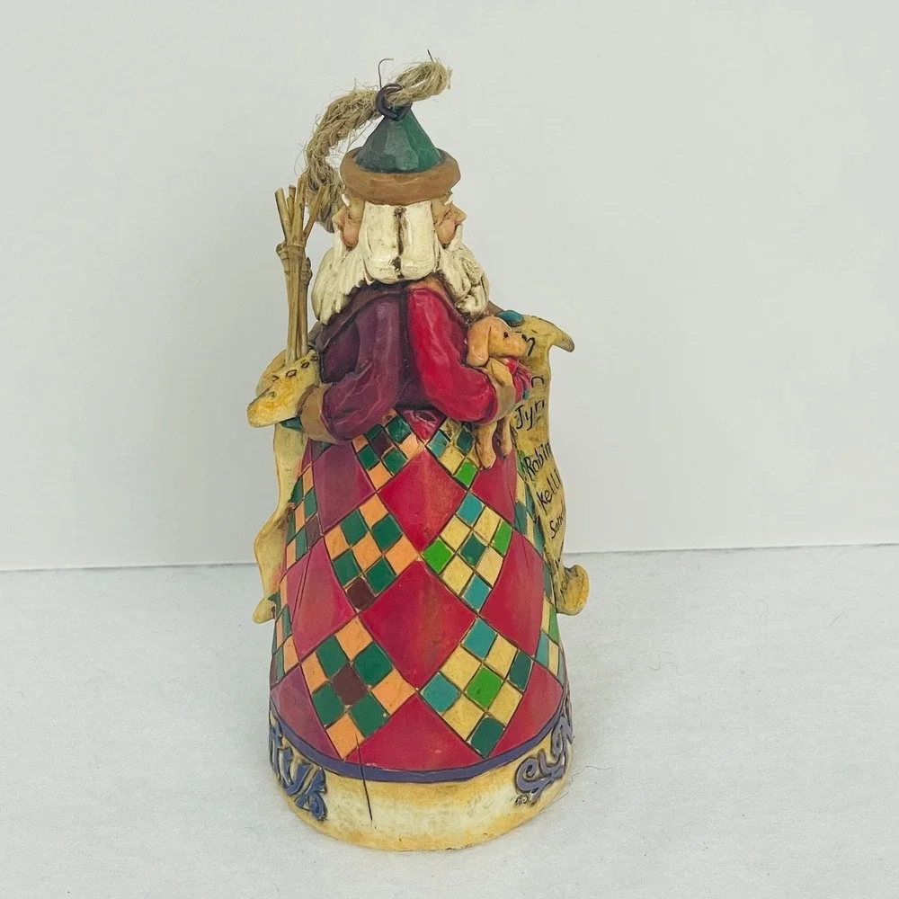 Jim Shore Heartwood Creek Naughty Nice Santa Ornament 2006 Red Green 4.5in